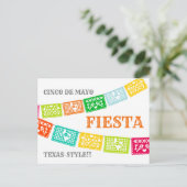 Invitation Carte Postale Cinco de Mayo Fiesta Texas (Debout devant)