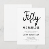 Invitation Carte Postale Cinquante et fabuleux 50e anniversaire moderne (Devant / Derrière)