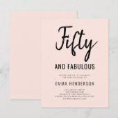 Invitation Carte Postale Cinquante et fabuleux 50e anniversaire moderne (Devant / Derrière)