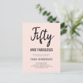 Invitation Carte Postale Cinquante et fabuleux 50e anniversaire moderne (Debout devant)