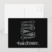Invitation Carte Postale Ciseaux Classiques de Coiffeur Vintage (Devant / Derrière)