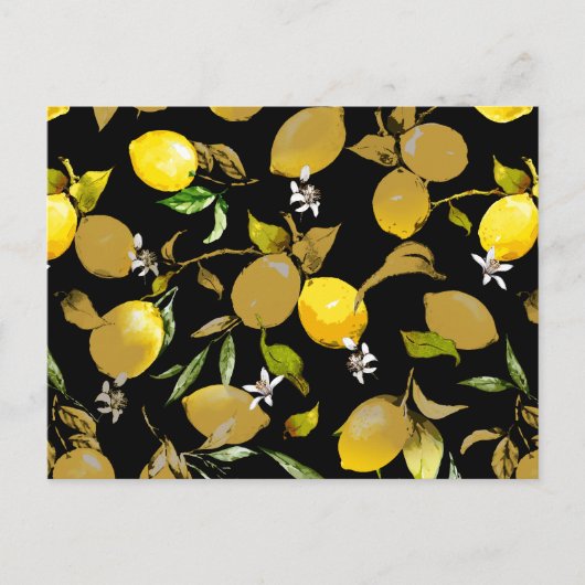 Invitation Carte Postale citrons d'aquarelle 30 (Devant)