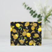 Invitation Carte Postale citrons d'aquarelle 30 (Debout devant)