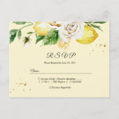Invitation Carte Postale Citrons jaunes pastel à l'aquarelle moderne & feui (Devant)