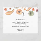 Invitation Carte Postale Citrouille Aquarelle Colorée Tendance | Vibrations (Dos)