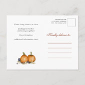 Invitation Carte Postale Citrouille Botanique Automne Thanksgiving Dîner (Dos)