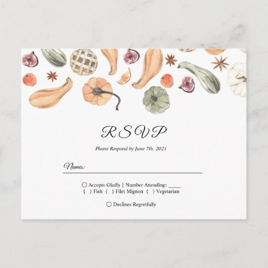 Invitation Carte Postale Citrouille d'automne moderne colorée (Devant)