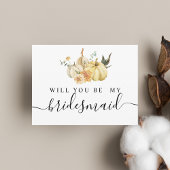 Invitation Carte Postale Citrouille et fleurs à l'aquarelle tendance automn