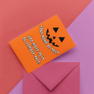 Invitation Carte Postale Citrouille Personnalisée Halloween Votre Nom & Tex