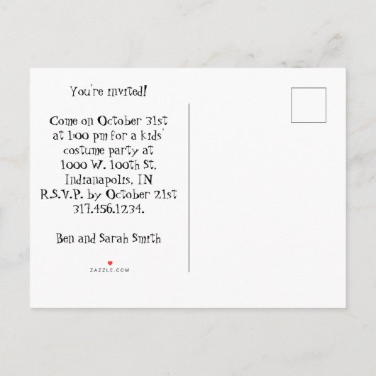 Invitation Carte Postale Citrouille Réversible Kitten Automne Automne Hallo (Dos)