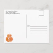 Invitation Carte Postale Citrouille rustique tomber dans l'amour Fête des m (Dos)