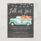 Invitation Carte Postale Citrouille rustique tomber dans l'amour Fête des m (Devant)