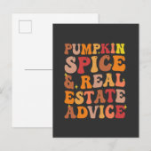 Invitation Carte Postale Citrouille Spice & Conseils Immobiliers Drôles Gro (Devant / Derrière)