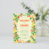 Invitation Carte Postale Citrus Celebration CUSTOM Summer BRIDAL SHOWER (Debout devant)