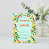 Invitation Carte Postale Citrus Celebration CUSTOM Summer BRIDAL SHOWER (Debout devant)