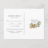 Invitation Carte Postale Citrus Orchard | Boho Greenery Wedding RSVP (Dos)