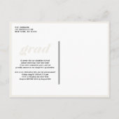 Invitation Carte Postale Classe Boho de 2025 Arch Photo Graduation (Dos)