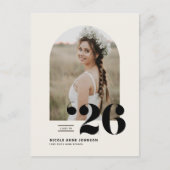 Invitation Carte Postale Classe Boho de 2025 Arch Photo Graduation (Devant)