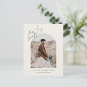 Invitation Carte Postale Classe Boho de 2025 Arch Photo Graduation (Debout devant)