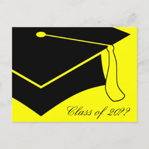 Invitation Carte Postale classe de 2015 or graduation cap