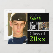 Invitation Carte Postale Classe de 201x Graduation/do-it-yourself Polices+C (Devant / Derrière)