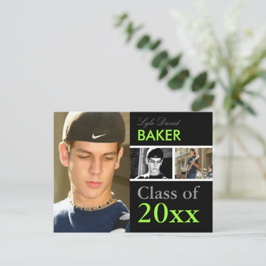 Invitation Carte Postale Classe de 201x Graduation/do-it-yourself Polices+C (Debout devant)