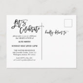 Invitation Carte Postale Classe de 2022 Moderne Brosse Script Photo Graduat (Dos)