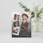 Invitation Carte Postale Classe de 2025 Grad Photo Collage Script Graduatio (Debout devant)