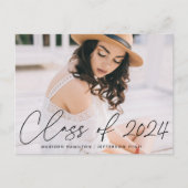Invitation Carte Postale Classe de Black Script Photo Graduation Party 2023 (Devant)
