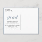 Invitation Carte Postale Classe Dusty Blue de 2025 Arch Photo Graduation (Dos)
