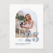 Invitation Carte Postale Classe Dusty Blue de 2025 Arch Photo Graduation (Devant)