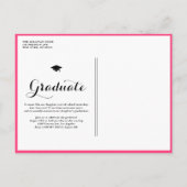 Invitation Carte Postale Classe Hot Rose de 2025 Collage de photos (Dos)