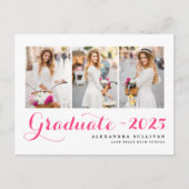Invitation Carte Postale Classe Hot Rose de 2025 Collage de photos (Devant)