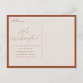 Invitation Carte Postale Classe Terracotta de 2025 Arch Photo Graduation (Dos)