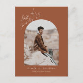 Invitation Carte Postale Classe Terracotta de 2025 Arch Photo Graduation (Devant)