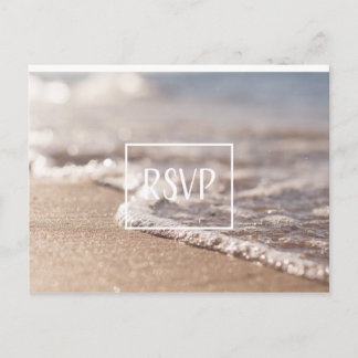 Invitation Carte Postale Classic Beach RSVP Mariage