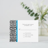 Invitation Carte Postale Classic Damask RSVP (Debout devant)