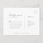 Invitation Carte Postale Classic Elegance Script Mariage vert RSVP Invi (Dos)