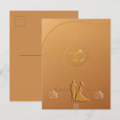 Invitation Carte Postale Classic Gold & Bronze Wedding Announcement (Devant / Derrière)