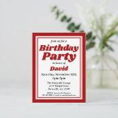 Invitation Carte Postale Classy Bourgogne fête d'anniversaire pour adultes (Debout devant)
