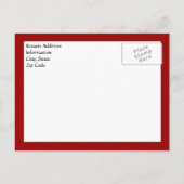 Invitation Carte Postale Classy Damask Graduation Faire-part, Rouge (Dos)