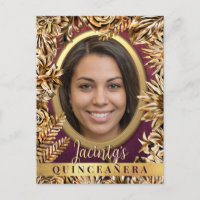 Classy Luxury Gold Floral Photo personnalisée Quin
