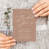 Invitation Carte Postale Clay Élégant Script Moderne Fête des mariées simpl