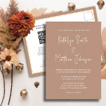 Invitation Carte Postale Clay QR Code Tout en un Script moderne Mariage chi<br><div class="desc">Clay Script moderne QR Code Tout en un minimaliste carte de Faire-part de mariage Mariage. Célébrez votre journée spéciale avec cette belle et élégante carte de faire-part de mariage pour embellir votre occasion spéciale. Tous les textes sont pré-arrangés pour que vous personnalisiez facilement et rapidement avec vos propres détails. Si...</div>