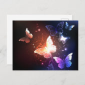 Invitation Carte Postale Clowing Night Butterflies (Devant / Derrière)