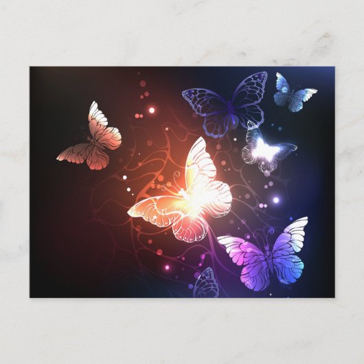 Invitation Carte Postale Clowing Night Butterflies (Devant)