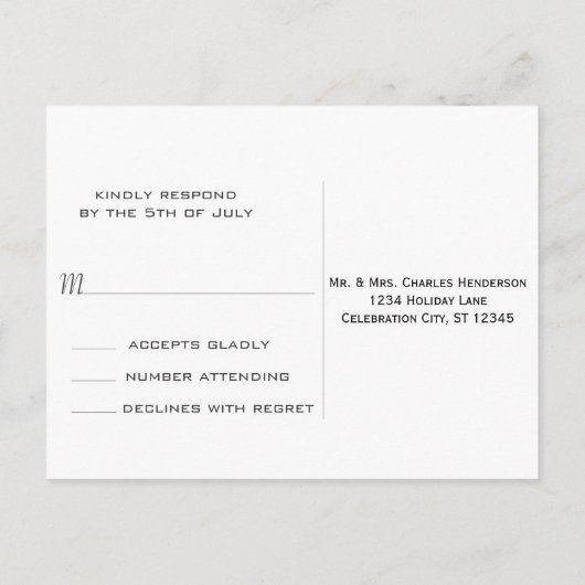 Invitation Carte Postale Cobalt Blue Heart Leaf Tree Wedding RSVP (Dos)