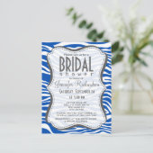 Invitation Carte Postale Cobalt Blue Zebra Stripes Poster de animal (Debout devant)