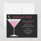 Invitation Carte Postale Cocktail Bachelorette Party (Devant / Derrière)