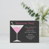 Invitation Carte Postale Cocktail Bachelorette Party (Debout devant)